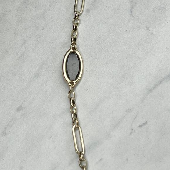 Chico's Gold Tone Long Chain Link Station Necklace - Picture 8 of 9